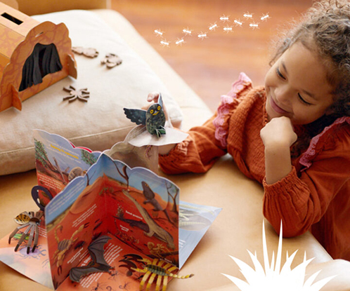 kid playing with a reading kit