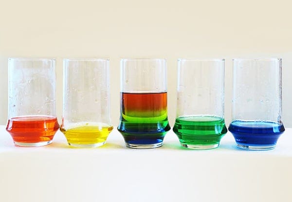 science activities for preschool - Density Rainbow with Sugar and Water
