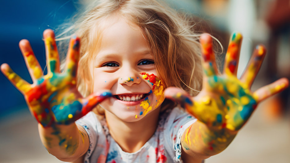 6 Free Creativity-Building Preschool Art Activities Preschoolers engaged in colorful art activities to boost creativity