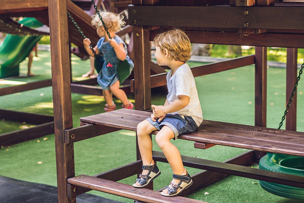 kids vicarious learning at the park