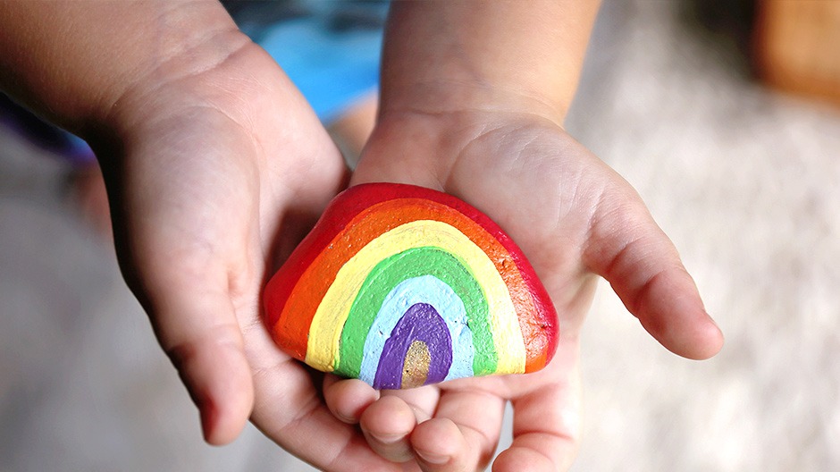 Rainbow Rock Shapes activity can be adapted into a more general sorting game.