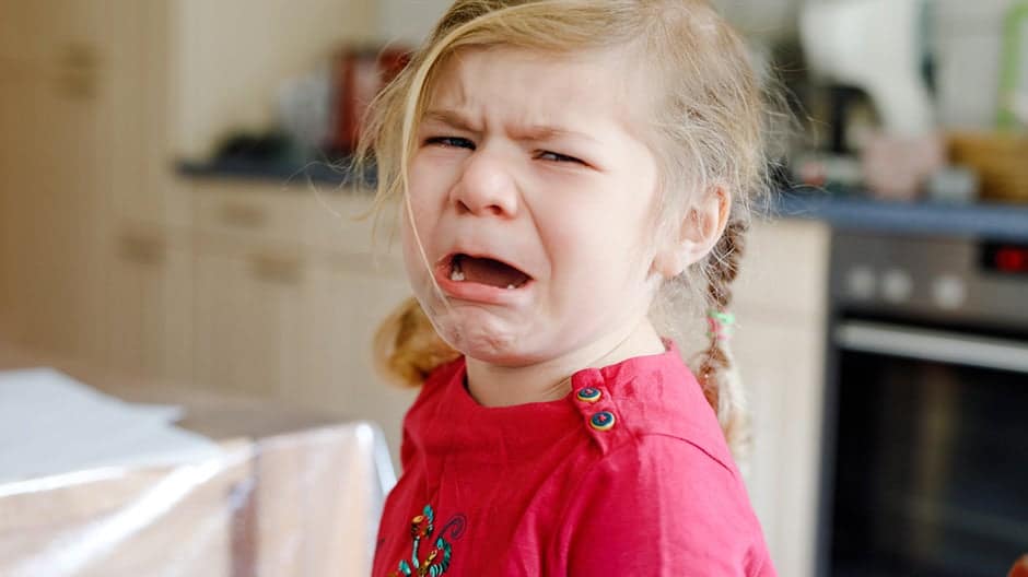 Emotionally dysregulated upset child