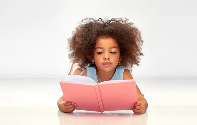 young girl reading