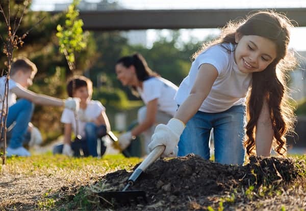 team building activities for kids - community garden
