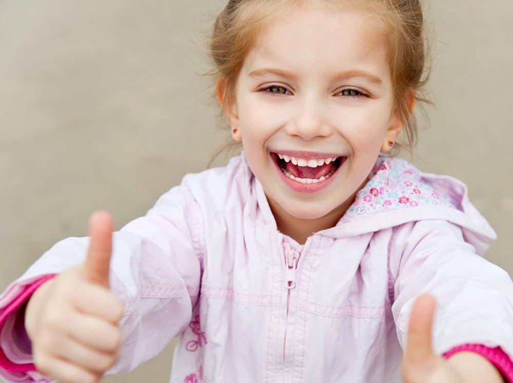 young girl feeling confident
