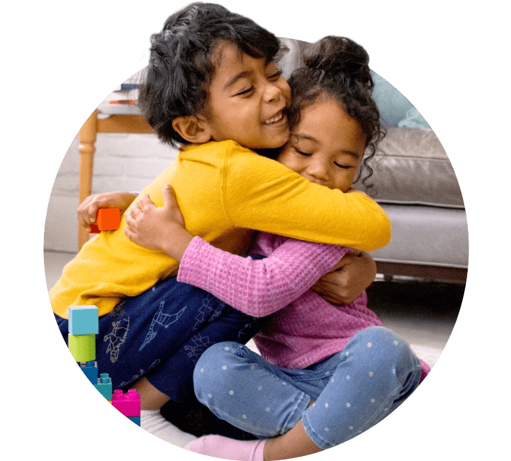 Kids hugging each other